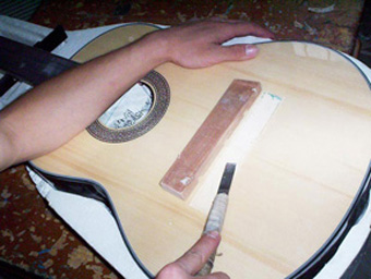 Preparing the Top for Attaching the Bridge.