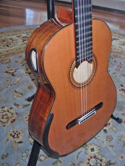 Yulong Guo Koa Concert Classical Guitar with Cedar Double-Top